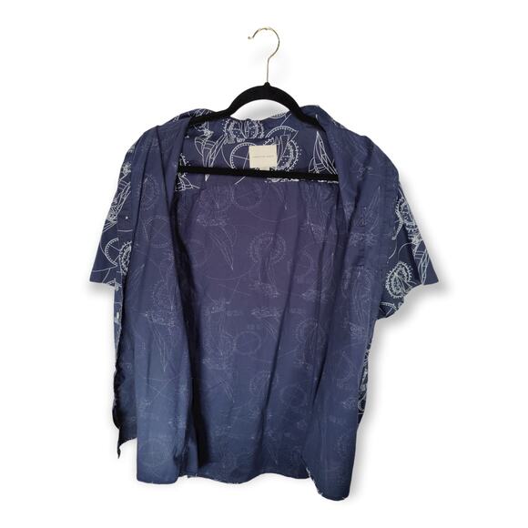 American Eagle Mens Button Up, Blue Sailboat and Compass Design XL - Picture 3 of 6